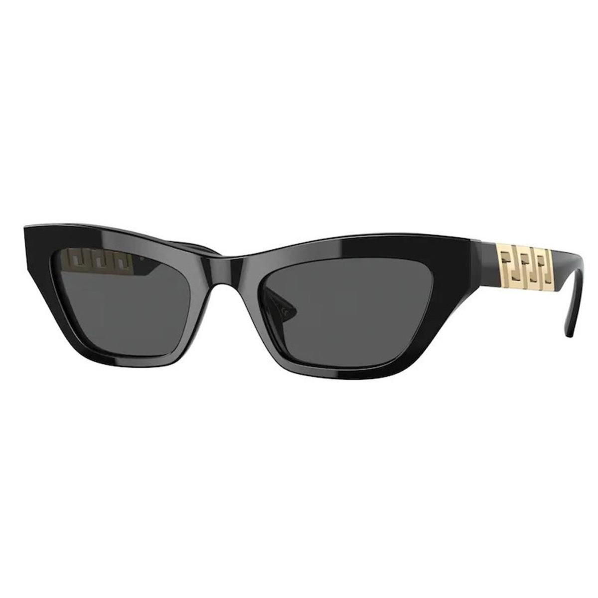 Versace VE4419 GB1/87 Sunglasses Women`s Black/dark Grey Rectangle Shape 52mm