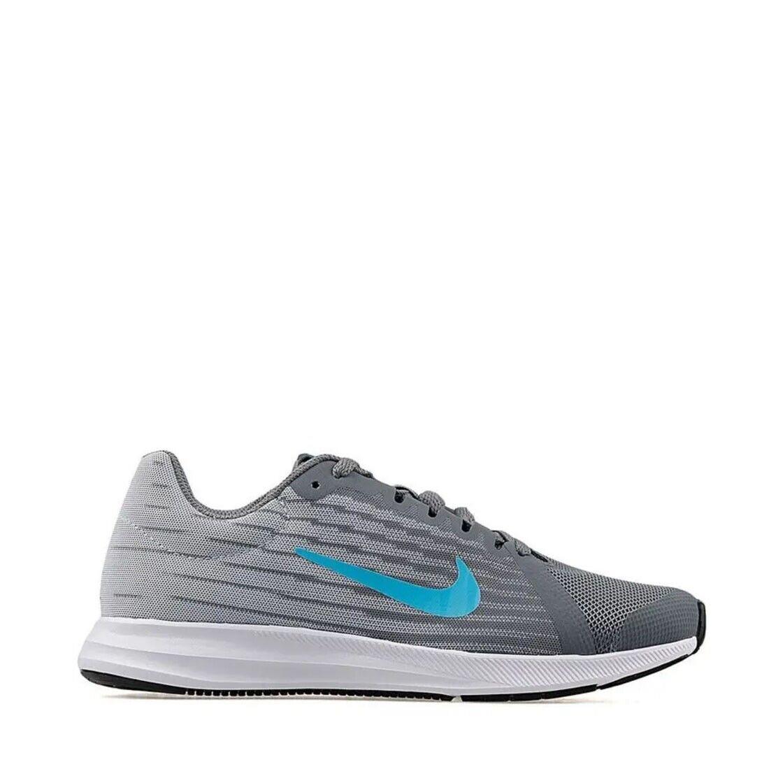 Size 4 - Nike 922853-012 Big Kids Downshifter 8 in Cool Grey/blue Fury - Gray