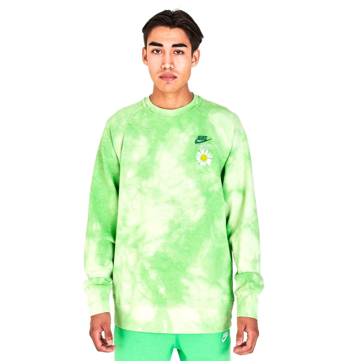 Men`s Nike Vivid Green Sportswear Crewneck Sweatshirt DM5010 332