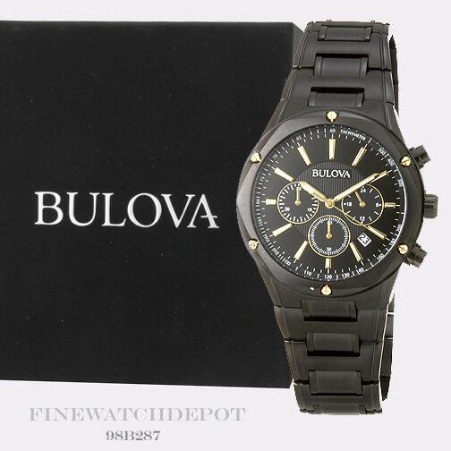 Bulova Men`s Black Ion Stainless Steel Chronograph Watch 98B287