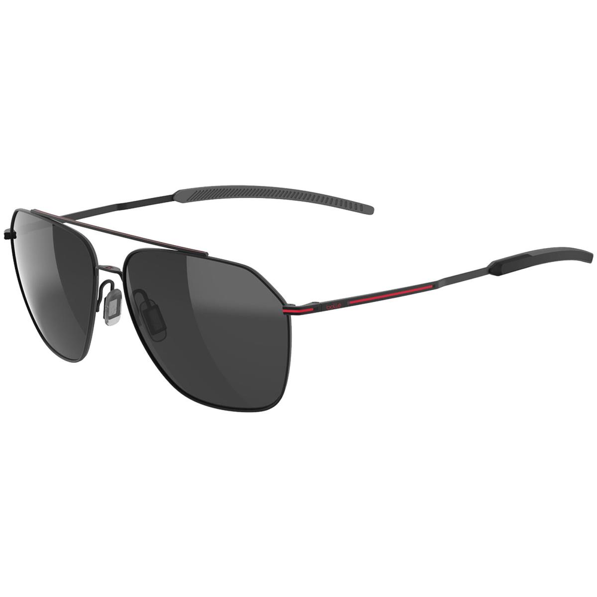 Bolle Source Volt+ Polarized Men`s Navigator Sunglasses - BS143VP Black Red Matte/Gun (004)