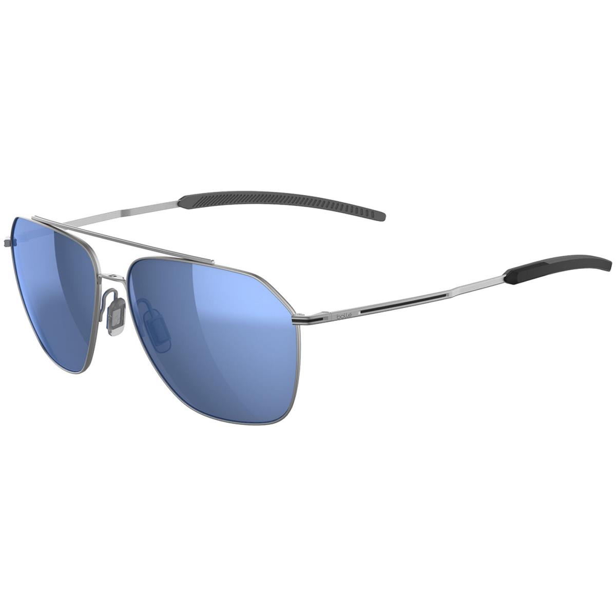 Bolle Source Volt+ Polarized Men`s Navigator Sunglasses - BS143VP Silver-Tone Matte/Offshore (005)