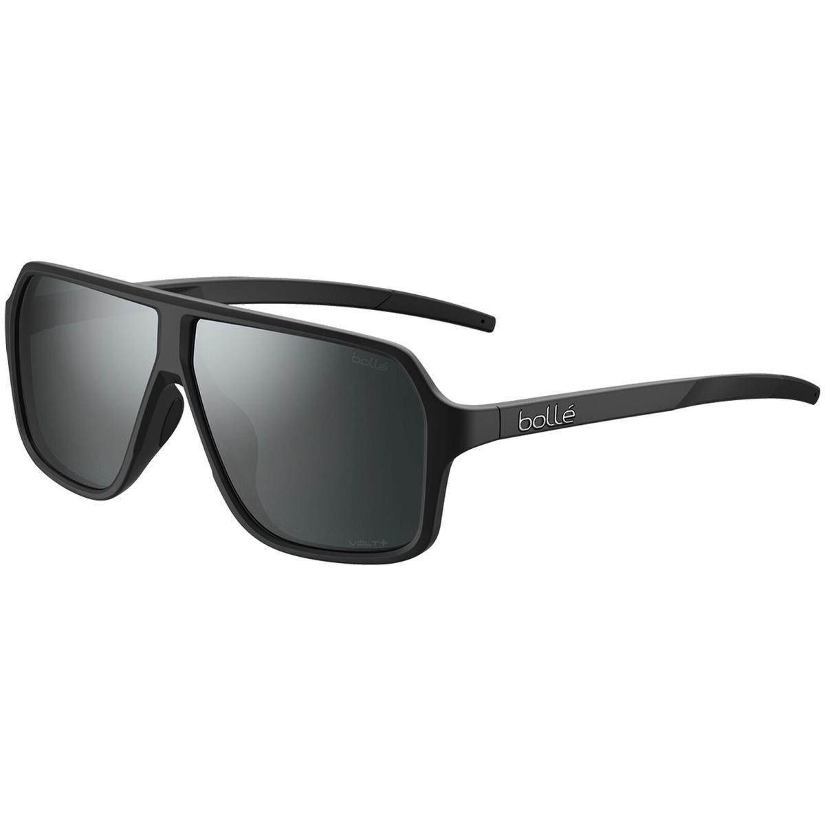 Bolle Prime Volt+ Polarized Men`s Square Aviator Sunglasses - BS030VP - Taiwan Black Matte/Gun (006)