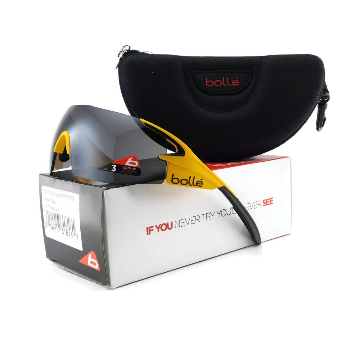 Bolle 5`th Element Pro Sunglasses 12070 Matte Yellow / Tns Gun Lens