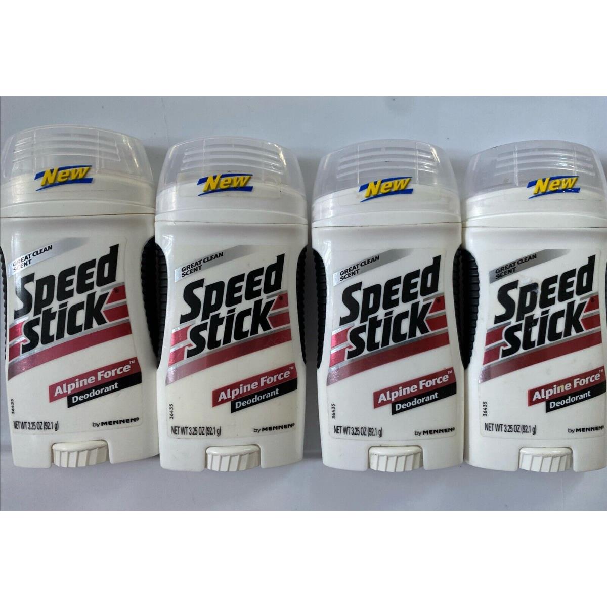 4 Mennen Speed Stick Alpine Force Men`s Deodorant 2oz Rare Vhtf Nos Read