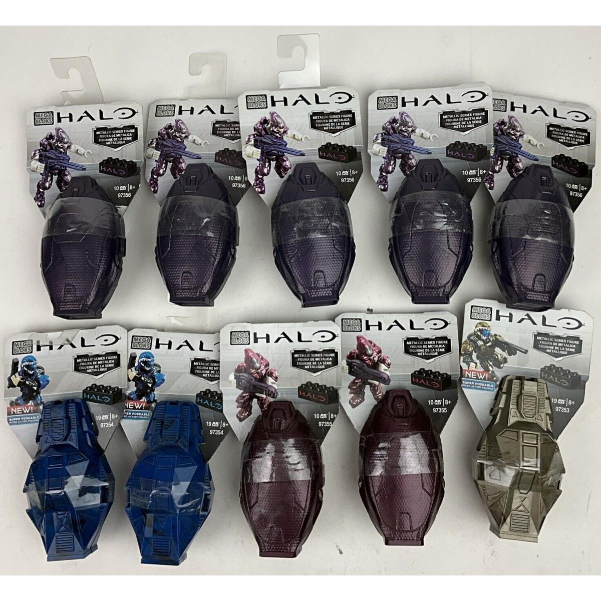 10 Pack Mega Bloks Halo Metallic Series Figure Elite Multi Color Pack