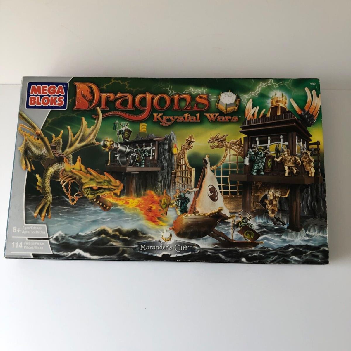 Mega Bloks Dragons Krystal Wars Marauder`s Cliff 9885 Set Box Wear