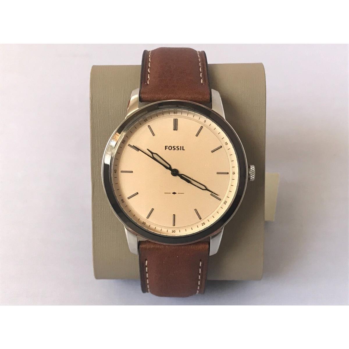 Fossil Silver Brown Leather Men`s FS5619 Watch