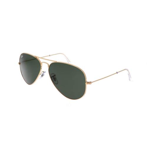 Ray-ban Aviator Classic Polished Gold Green Lens Sunglasses RB3025 L0205-58 - Frame: Gold, Lens: Green