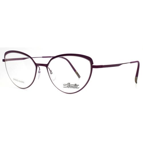 Silhouette 5532 75 4140 Purple Womens Cat Eye Full Rim Eyeglasses 54-17-140 B:42