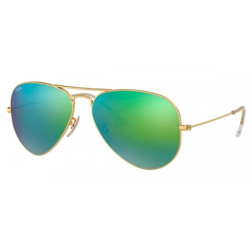 Ray-ban Aviator Flash Lenses Gold Frame Green Lens Sunglasses RB3025 112/19 55