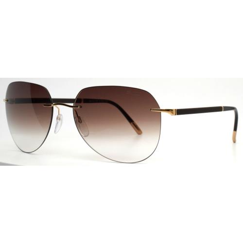 Silhouette Sun C-2 8709 75 7520 Gold Unisex Teardrop Sunglasses 59-17-140 B:49.4