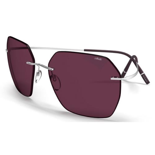 Silhouette 8745 Caleum 59-17-140 Rhodium / Dark Red 8745/75-7000