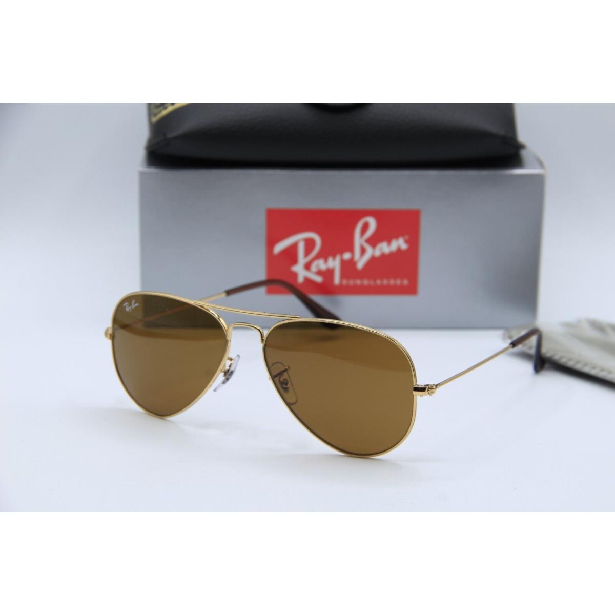 Ray-ban RB 3025 001/33 Gold Aviator Sunglasses W/case 55-14