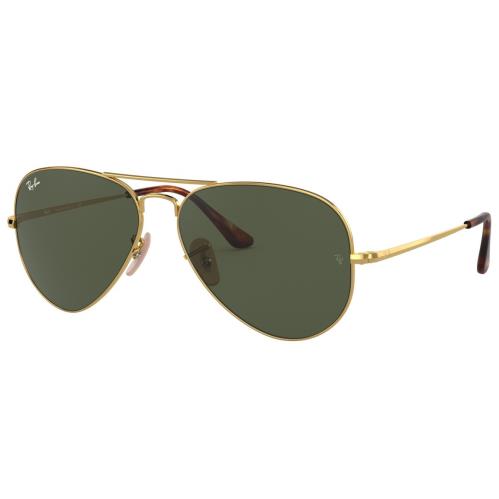 Ray-ban Aviator Metal II Polished Gold Green Lens Sunglasses RB3689 914731 62