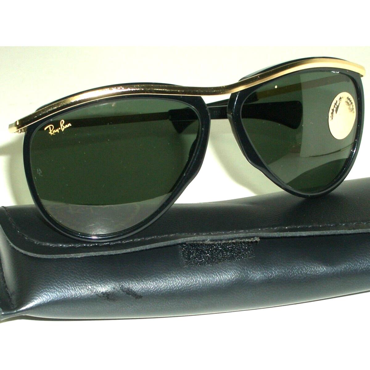 Vintage B L Ray Ban W0640 Black/golden G15 Crystal Olympians Aviator Sunglasses