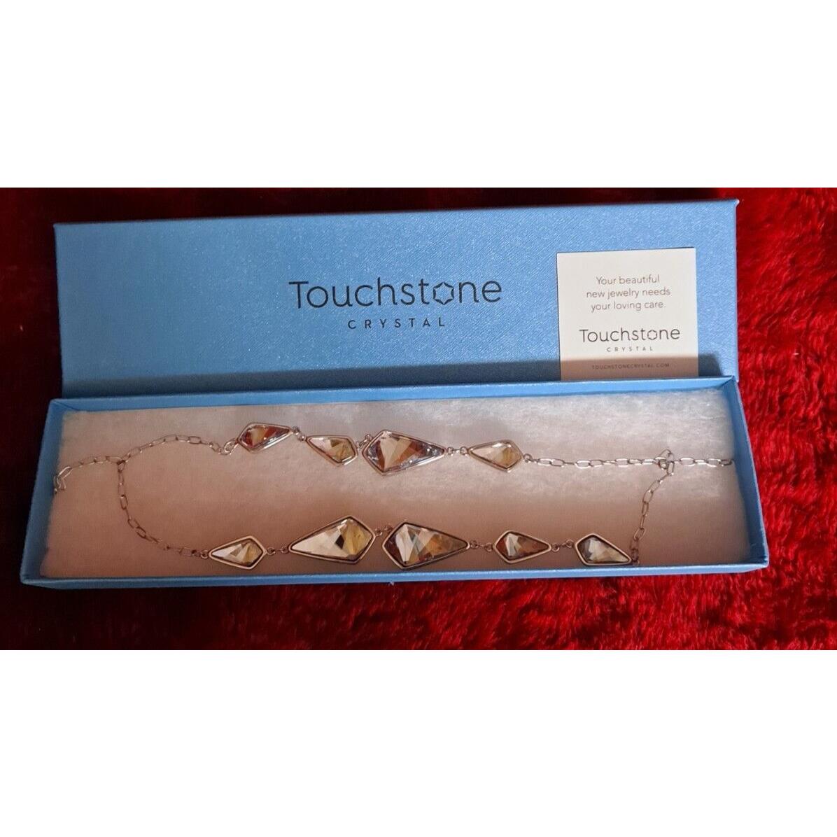 Touchstone Swarovski Crystal Falling Ice Necklace Retired Silver Shade