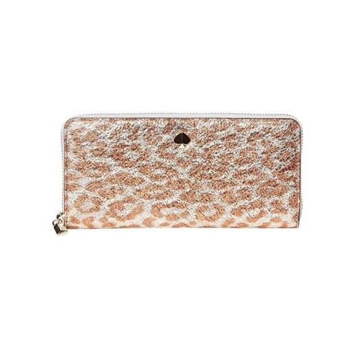 Kate Spade New York Metallic Leopard Slim Continetnal Wallet Silver Multi O/s