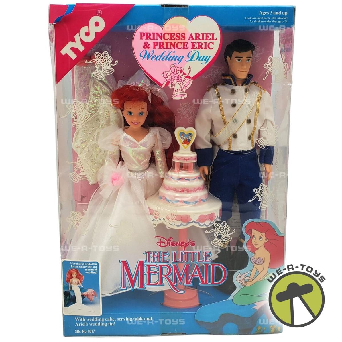 Disney The Little Mermaid Ariel Prince Eric Wedding Dolls Gift Set Nrfb