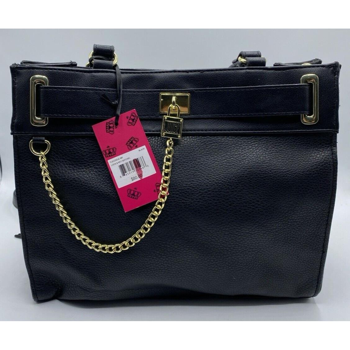 Juicy Couture Black Satchel Crossbody Lock Chain Purse Read Desc