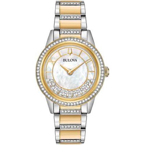 Bulova Turnstyle Crystal Two-tone Ladies Watch 98L245