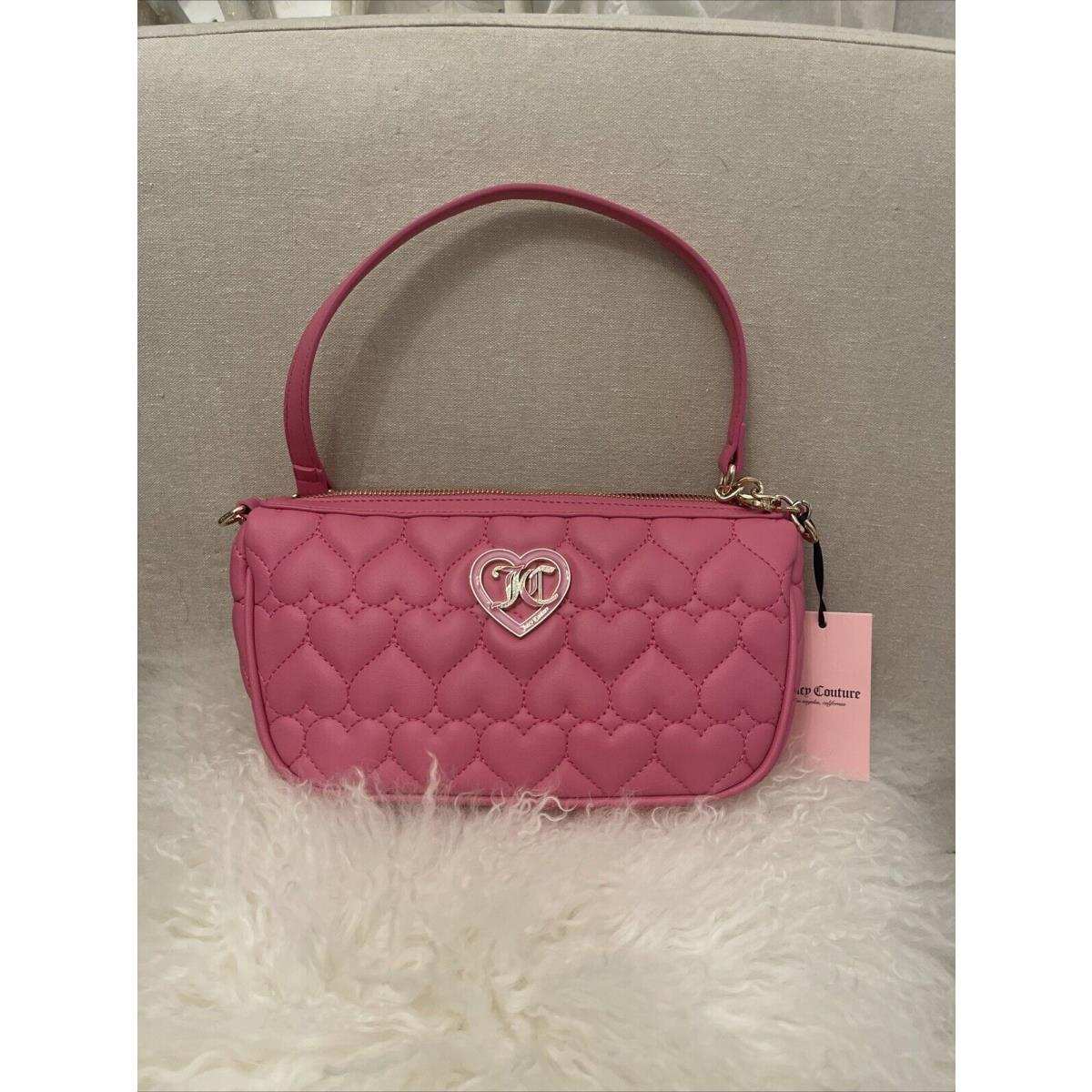 Juicy Couture Flawless Shoulder Bag Heart Quilted Pink