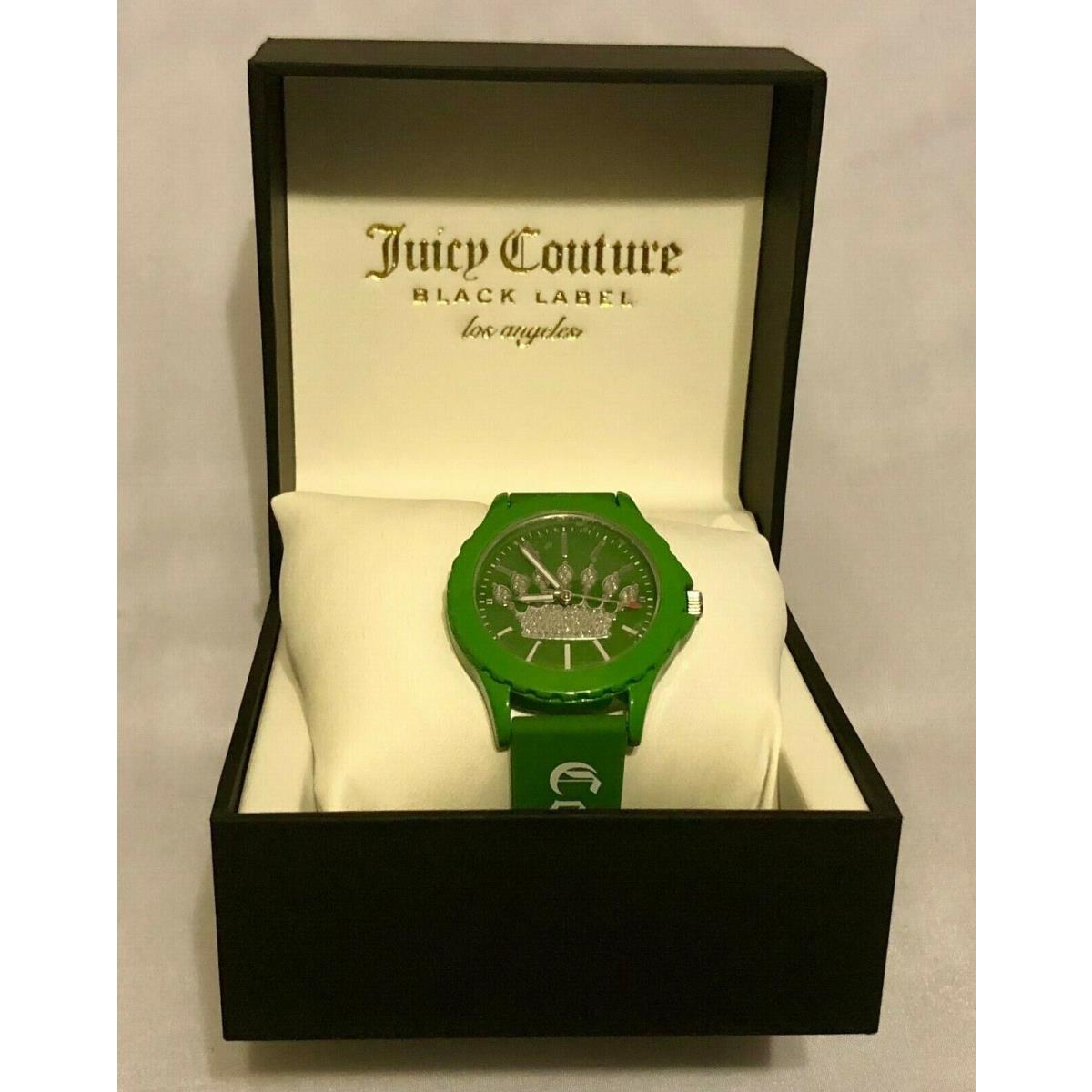 Juicy Couture Black Label Women`s Glitter Accented Silicone Watch JC/1001GN