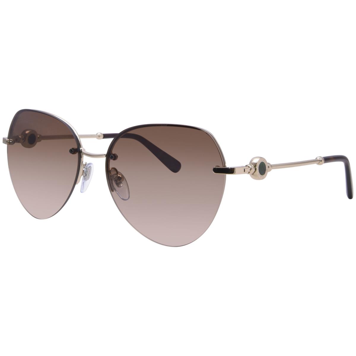 Bvlgari BV6108 278/13 Sunglasses Women`s Gold/brown Gradient Pilot 58mm