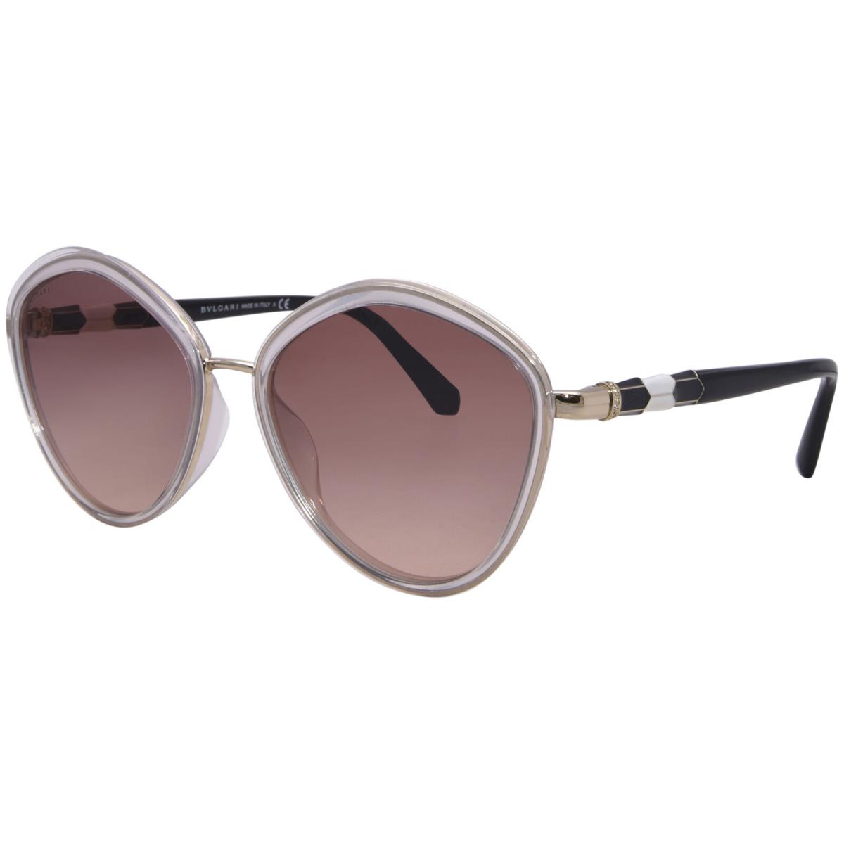 Bvlgari BV6143BF 278/13 Sunglasses Women`s Gold/top Crystal/brown Gradient 56mm