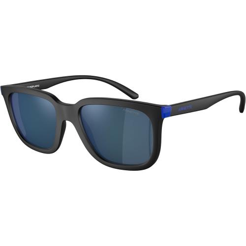 Arnette Men`s an 4306 Square Sunglasses Plaka Matte Black Blue Mirror