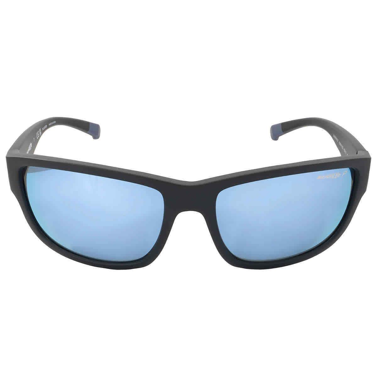 Arnette Bushwick Dark Grey Mirror Water Rectangular Men`s Sunglasses AN4256 0122 - Frame: Black, Lens: Grey