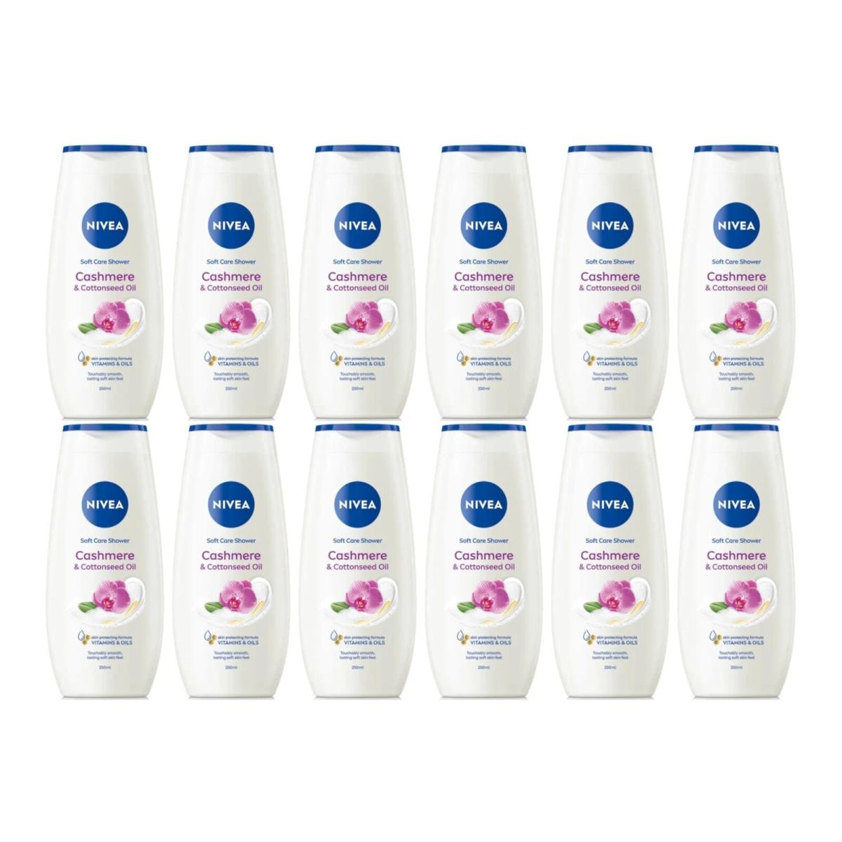 Nivea Cashmere Cottonseed Oil Shower Gel w/ Vitamins 8.45oz Pack of 12