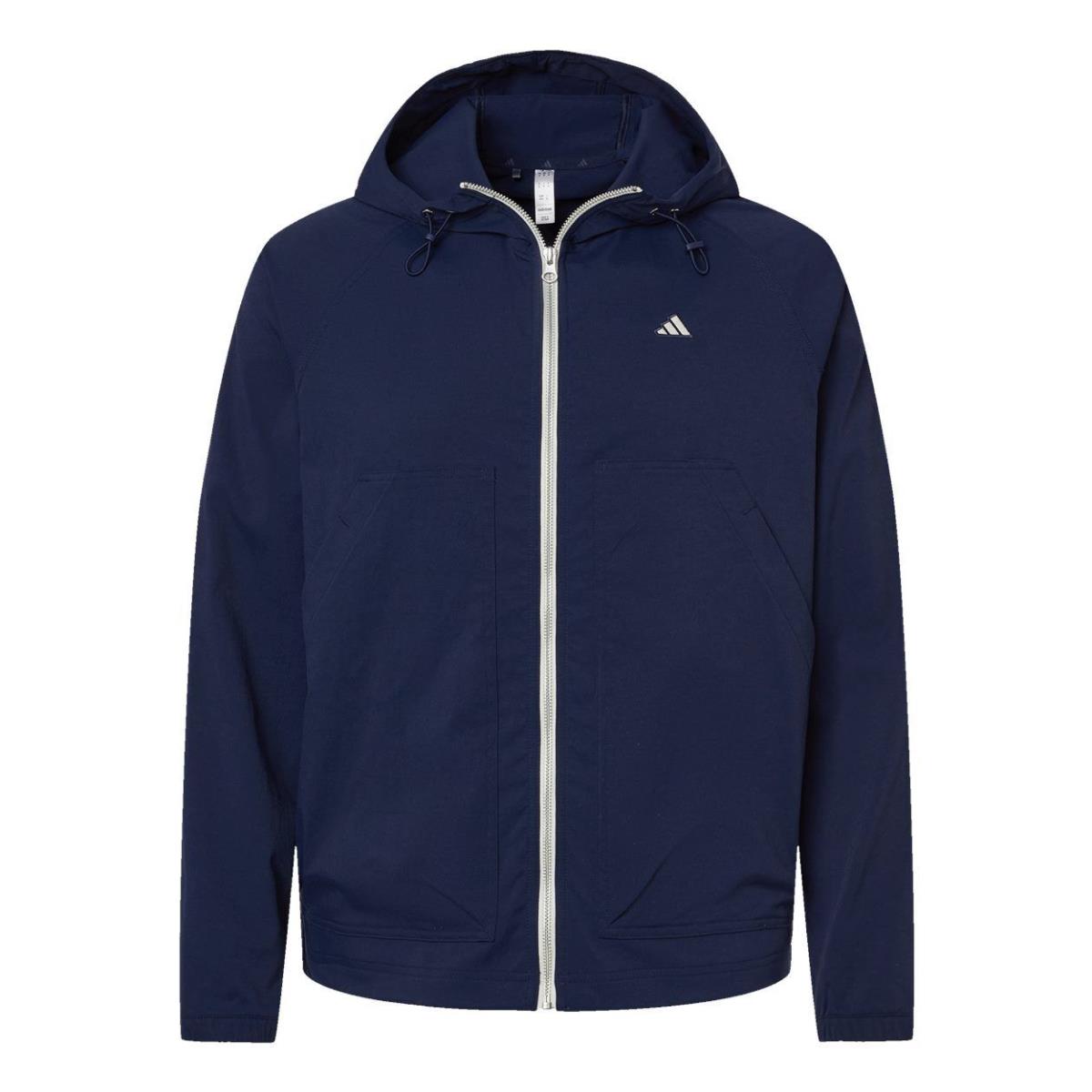 Adidas Limited Edition Men`s S-2XL Go-to Utility Dwr Full-zip Rainproof Jacket Collegiate Navy