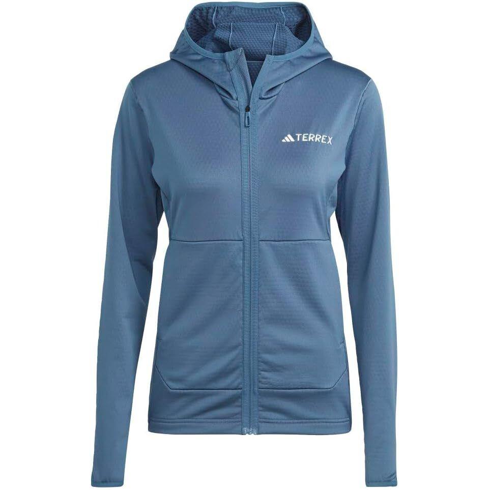 Adidas Women`s Terrex Xperior Light Fleece Hooded Jacket Wonder Steel