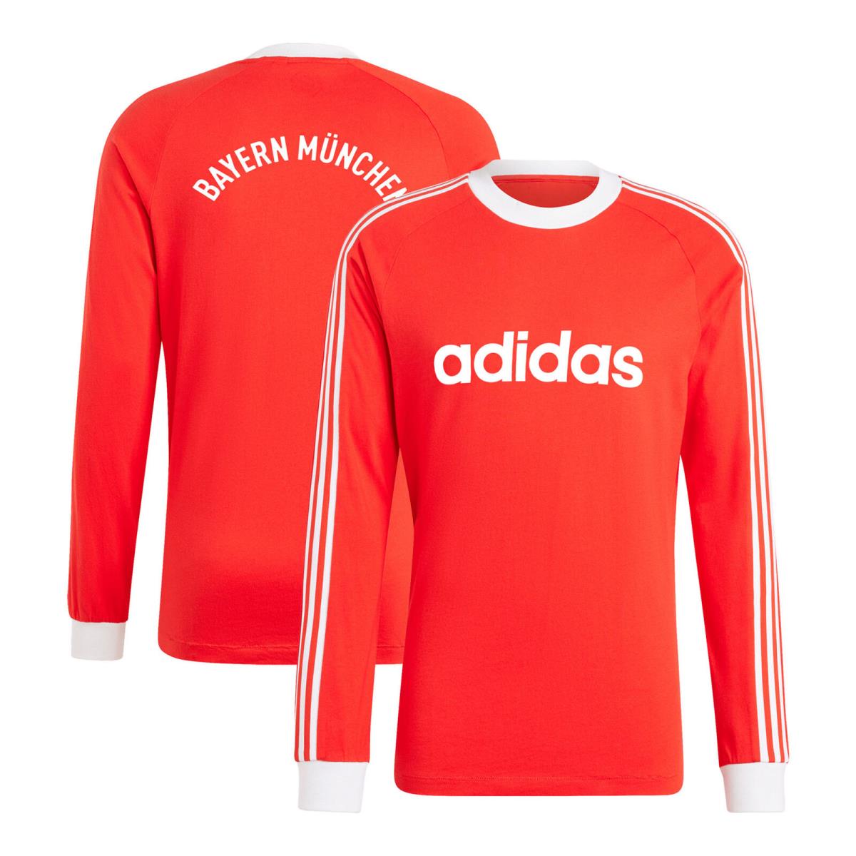 Men`s Adidas Originals Red Bayern Munich Energy Drop `70s Long Sleeve Jersey - Red