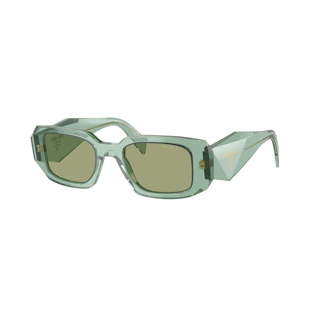 Prada Sunglasses PR17WS 11R10E Transparent Sage / Green Mirror Internal Silver