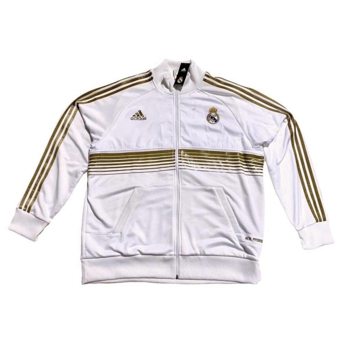 Vintage Adidas Real Madrid 2011/2012 White Track Jacket 2XL