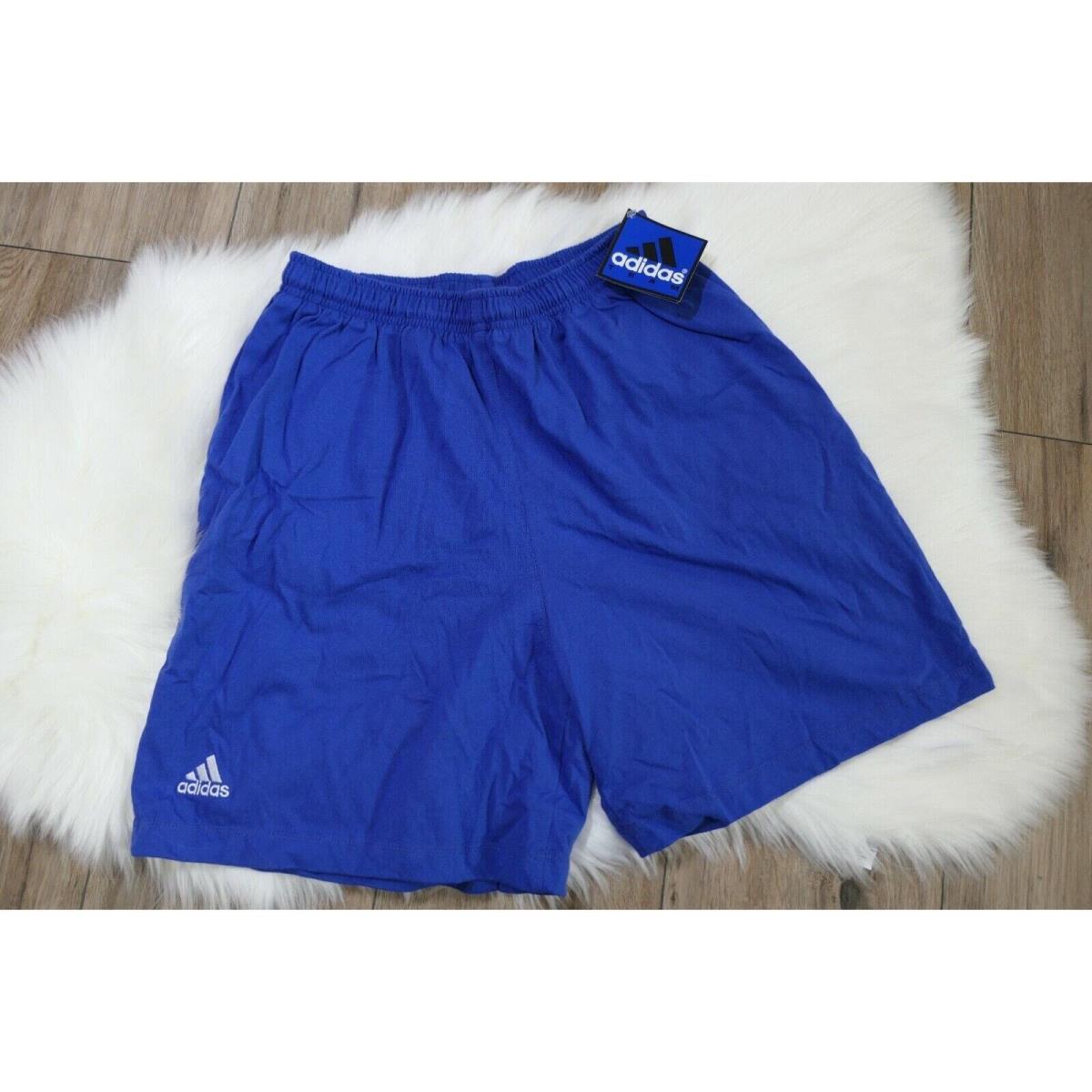 Adidas Cotton Jersey Shorts 90s Vintage Men`s Large Blue - Made Usa