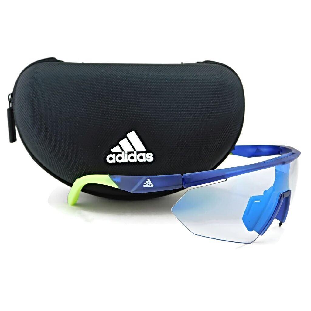 Adidas Sport Sunglasses SP0015 91X - Matte Blue / Photocromic Blue Vario Lens