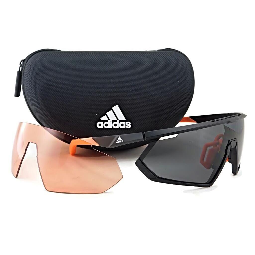 Adidas Sport Sunglasses SP0001 02A - Matte Black / Grey Lens + Bonus Lens