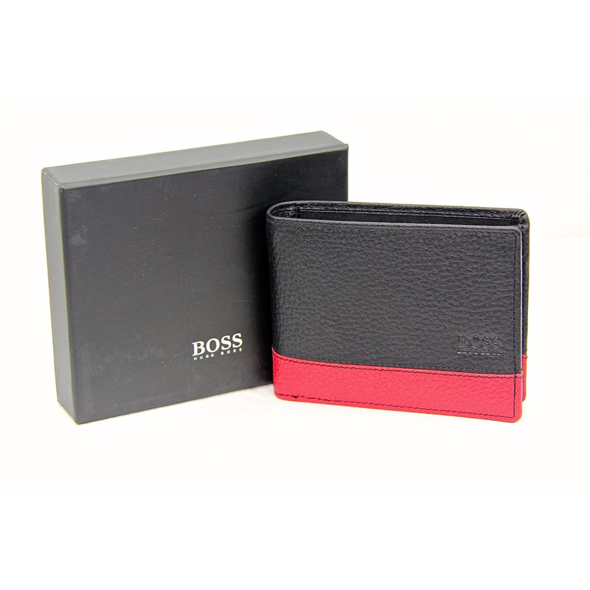 Hugo Boss Black Label Leather Wallet 5 CC 2 Paper Money Slot Coins Gift Box