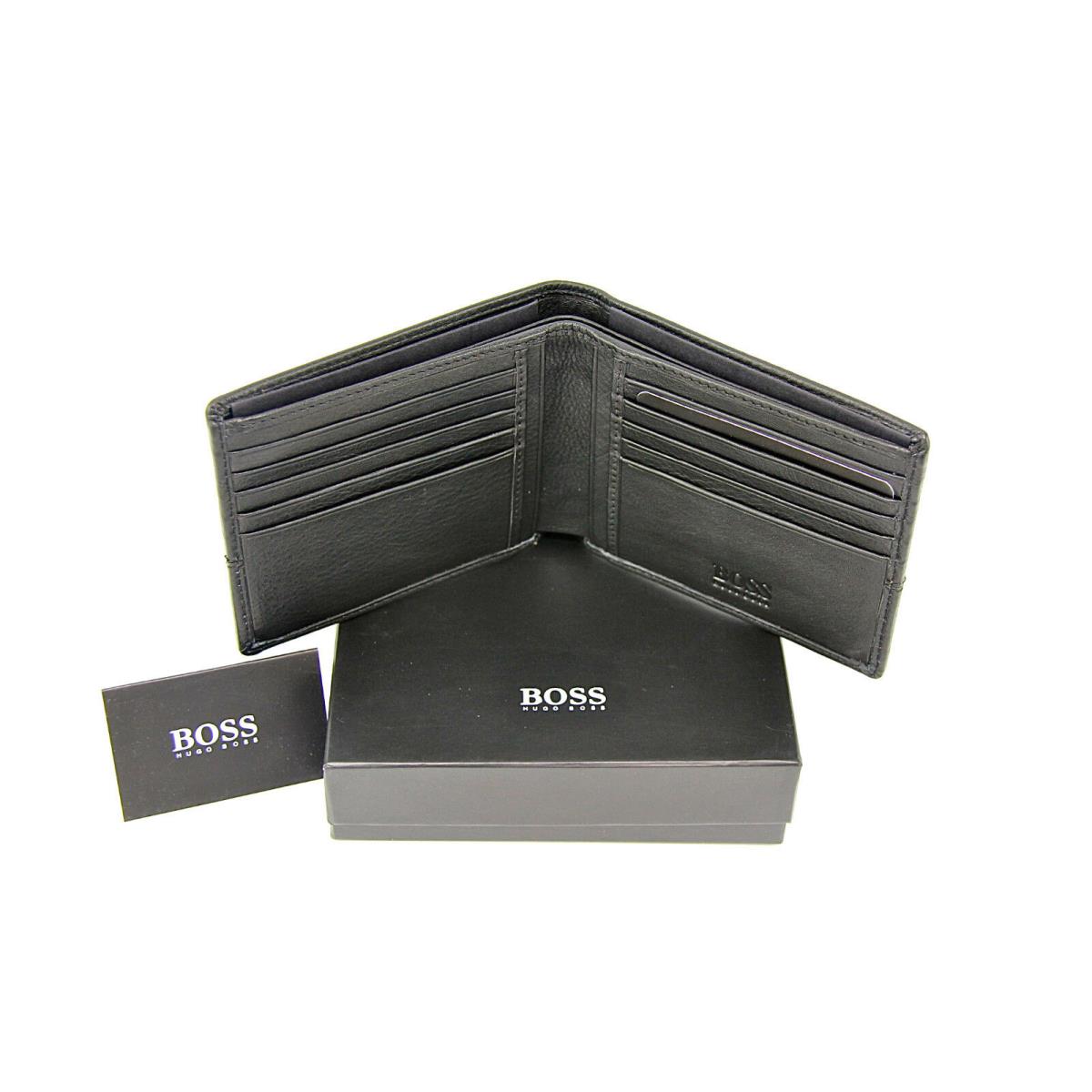 Hugo Boss Black Label Leather Wallet 10 CC 2 Paper Money Slot Gift Box