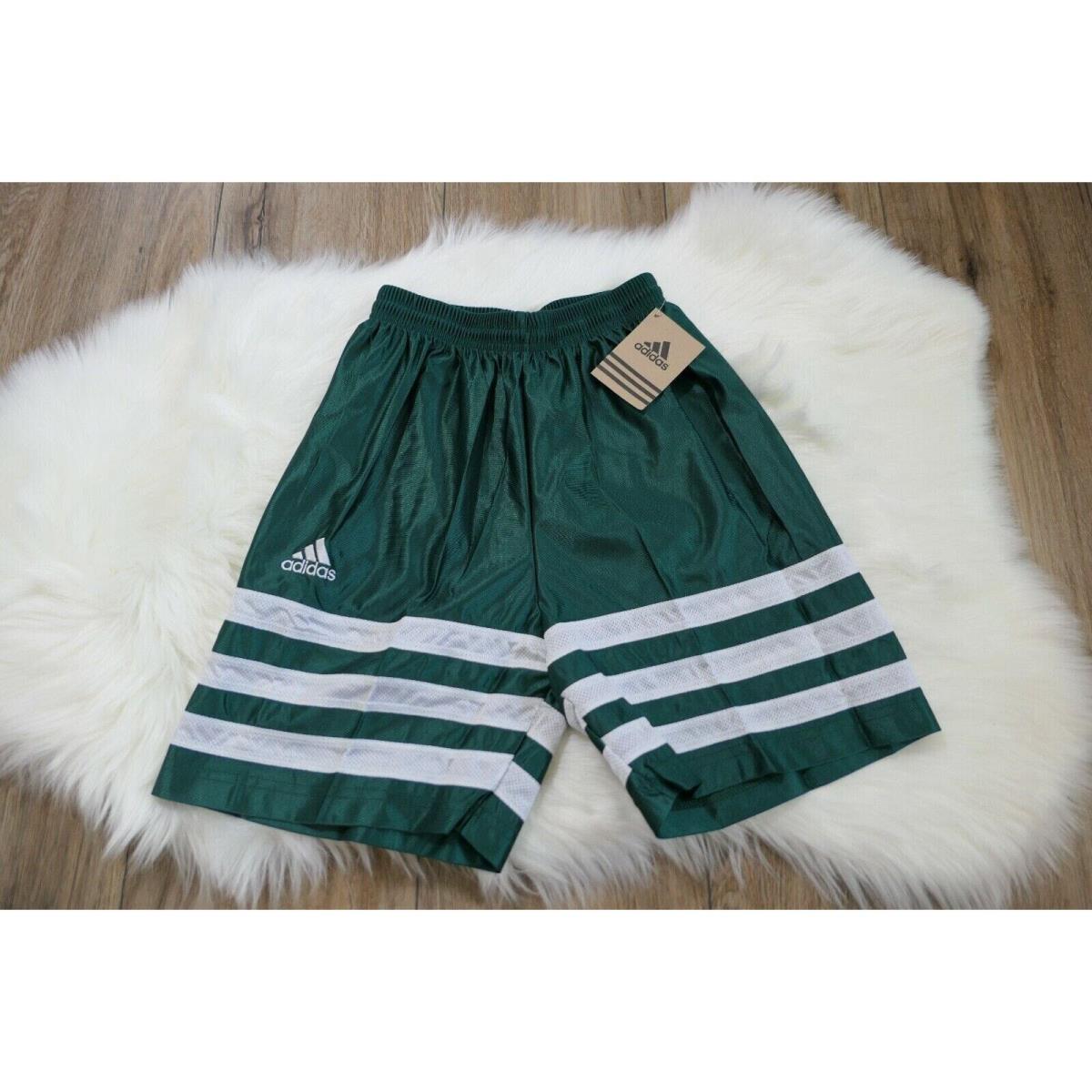 90s Adidas Polyester Green White Azteca Men`s Medium Soccer Shorts