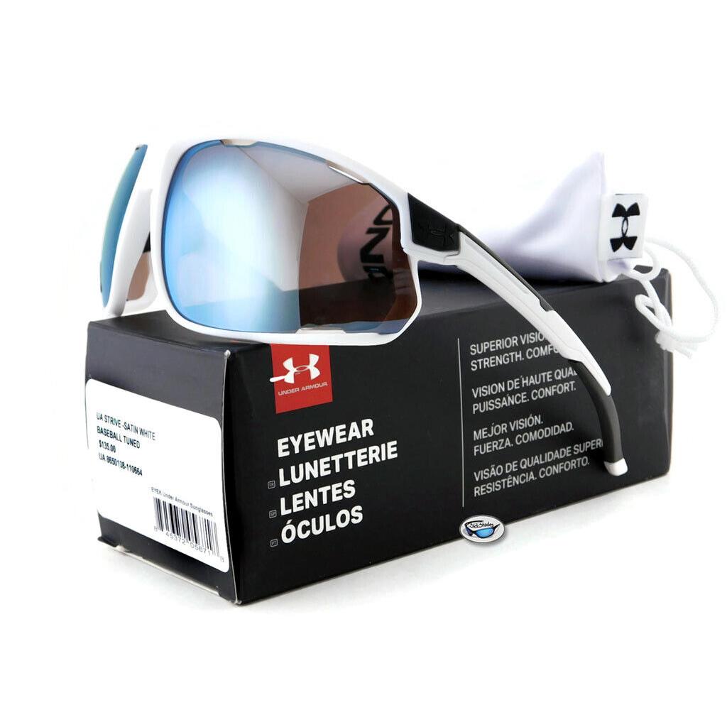 Under Armour Strive Sunglasses Satin White / Baseball Tuned Mirrored Lens