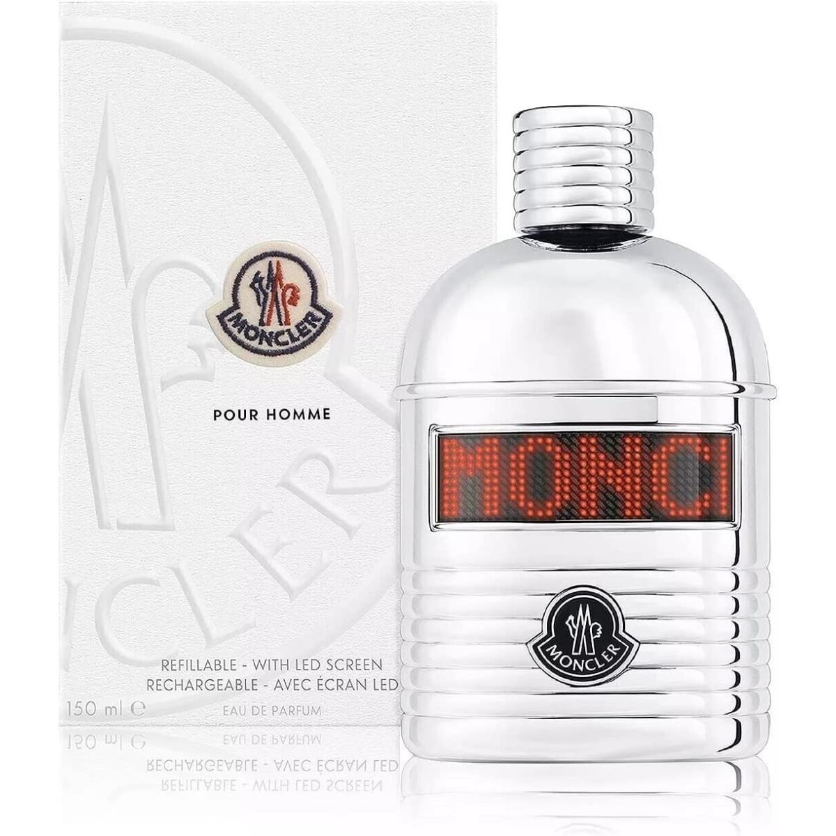 Moncler Pour Homme Eau De Parfum Spray 5.0Oz Refillable with Led Screen