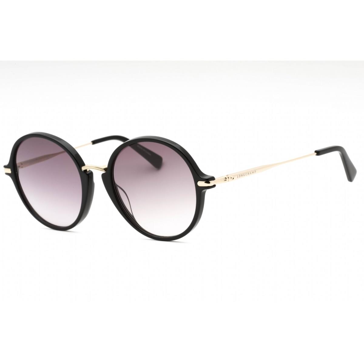 Longchamp Women`s Sunglasses Black Acetate Round Shape Full Rim Frame LO645S 001