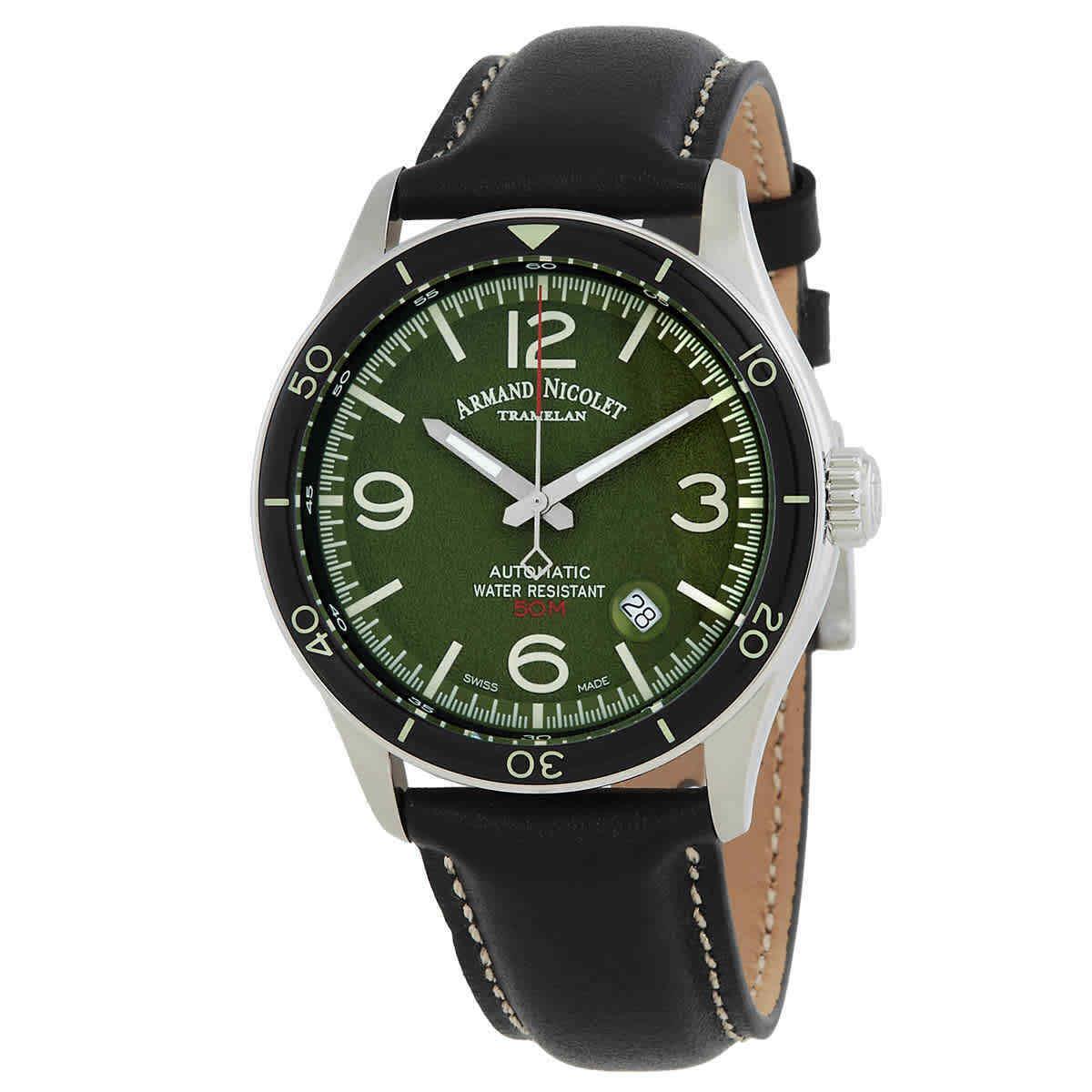 Armand Nicolet M2H Automatic Green Dial Men`s Watch A740HNA-VR-P140NR2