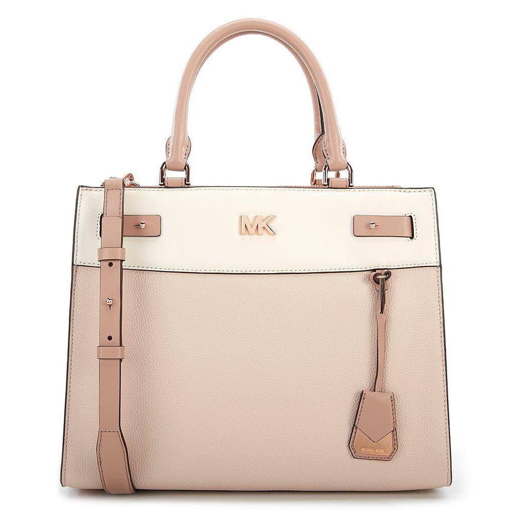 Kors Women`s Reagan Large Leather Satchel Bag Soft Pink Light