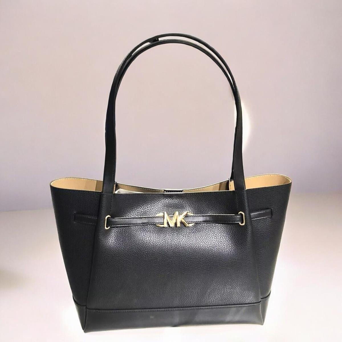 Michael Kors Reed Large Tote Shopper Shoulder Handbag Leather Bag Black Leather