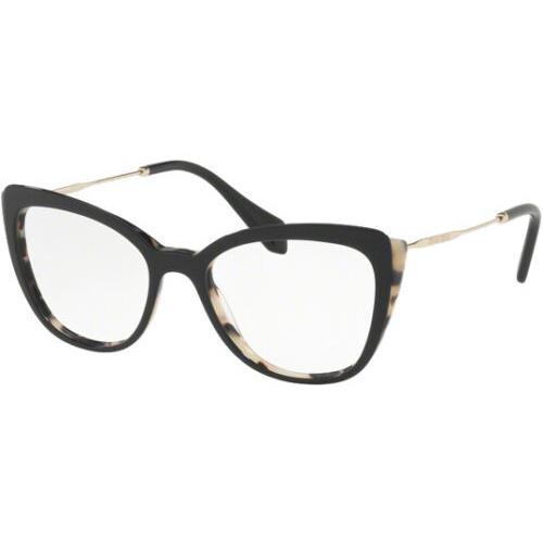 Miu Miu Optical Women`s White Havana/top Black Eyeglass Frames - MU02QV ROK1O153